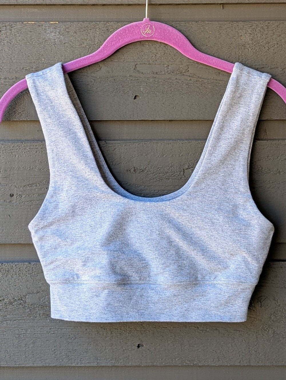 Year of Ours Body U Neck Crop Top Heathered Grey Size Small